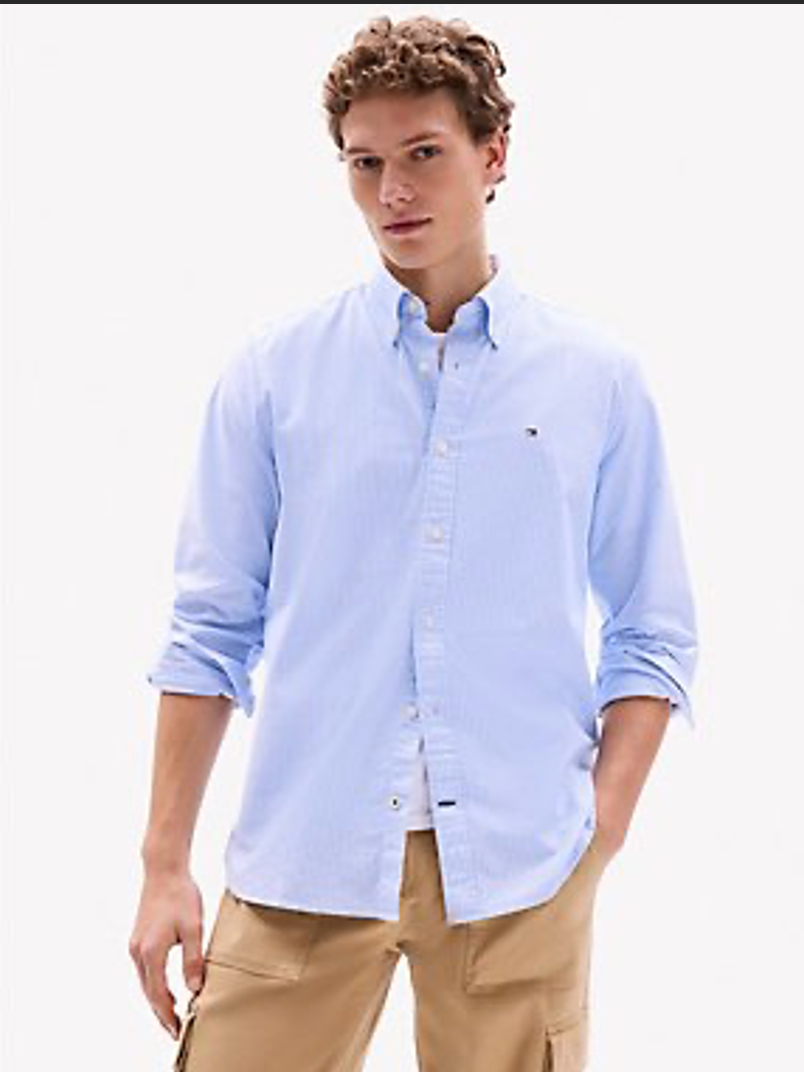 Regular Fit Stripe Stretch Oxford Shirt