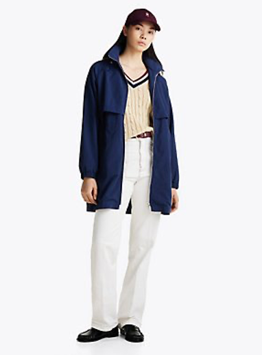 Hooded Long Windbreaker